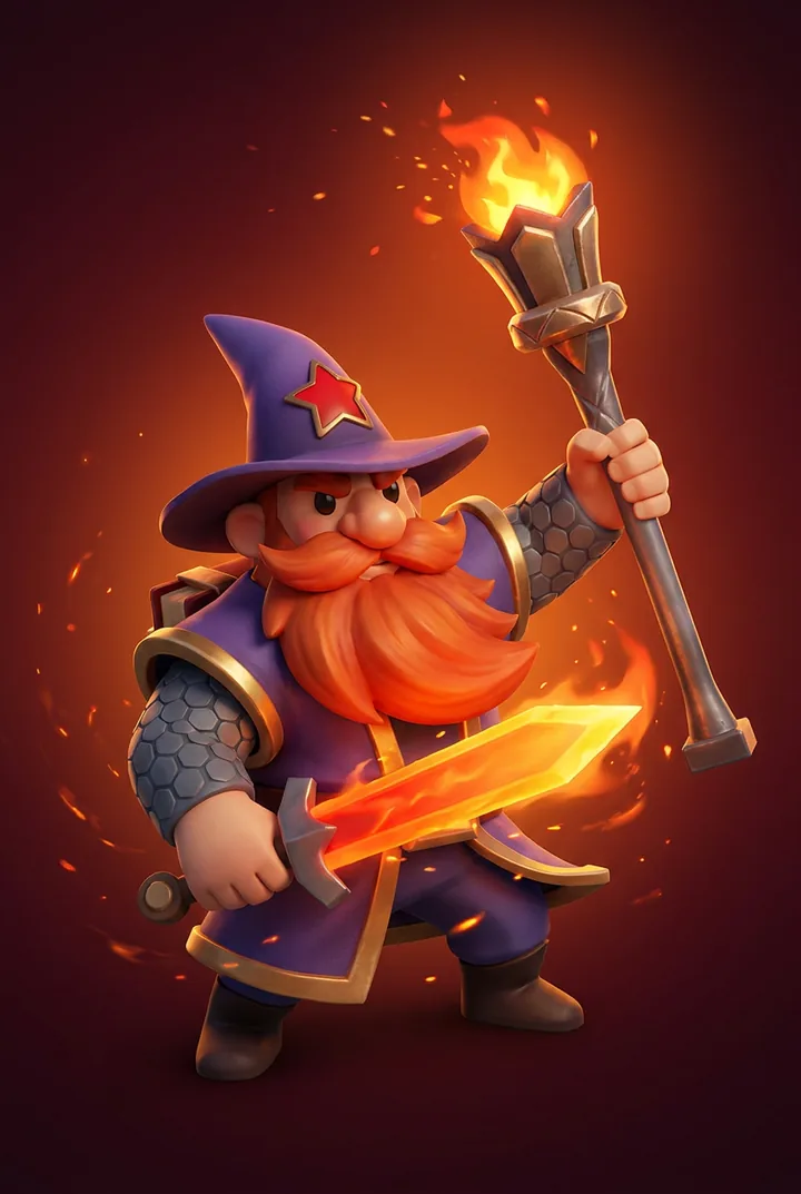 Глоссарик — огненный маг, директор Академии Магов, герой Legacy Wizard